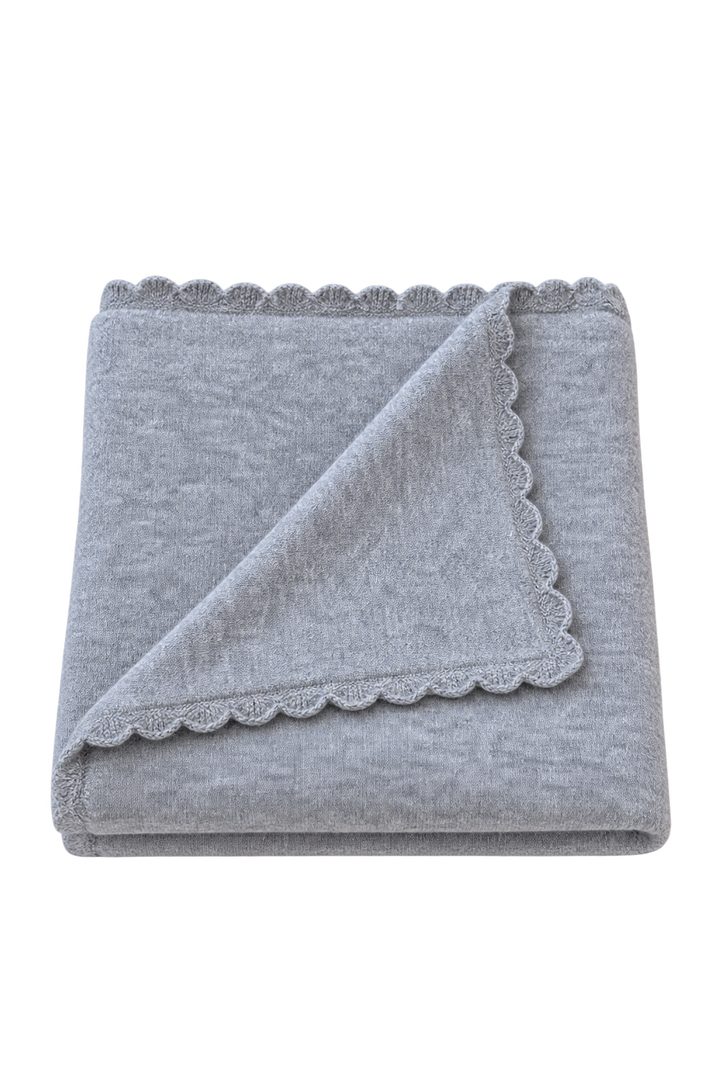 Cashmere Scalloped Baby Blanket