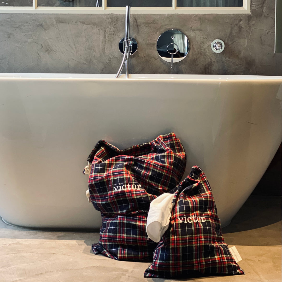 Set of Tartan Laundry Bags